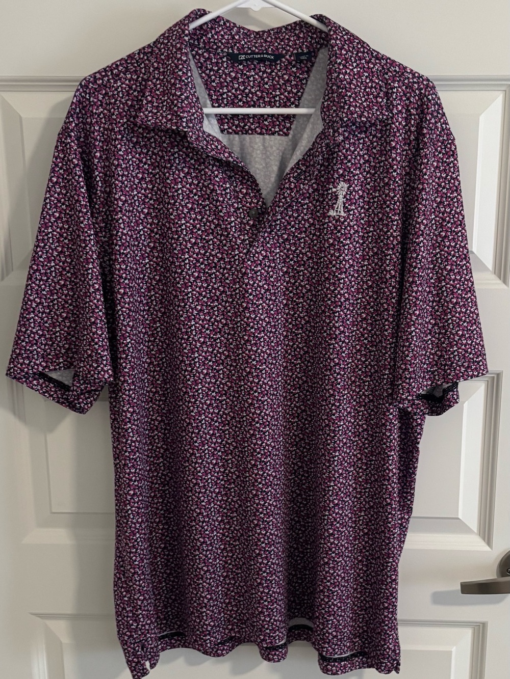 Cutter & Buck Purple Micro Floral Performance Polo